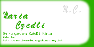 maria czedli business card