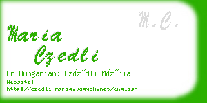 maria czedli business card